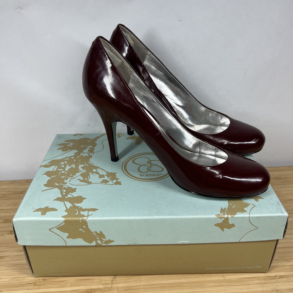 JS by Jessica JP-Oscar Pumps Women's 7.5M Bordeaux Patent High Heel Stiletto‎